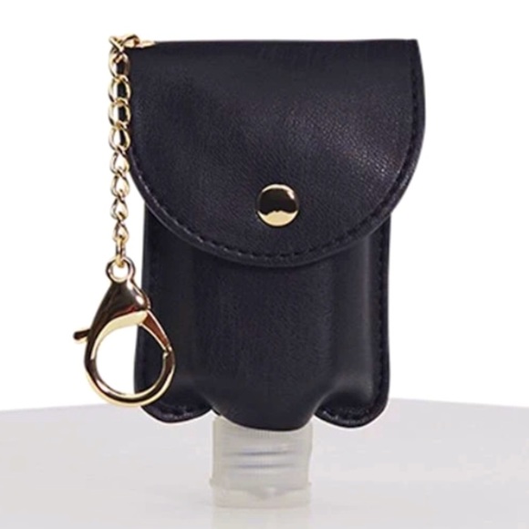 Jules Kae Accessories - Jules Kae Leather Hand Sanitizer Keychain Black